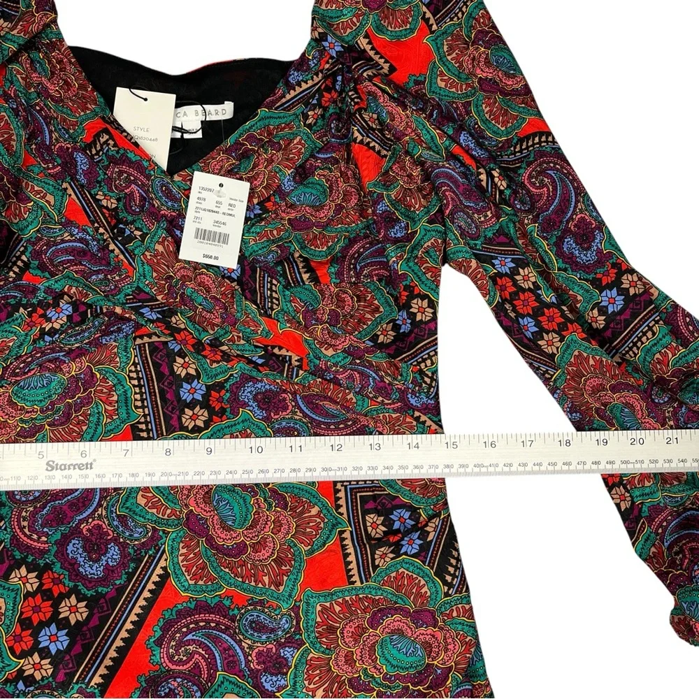 Veronica Beard Silk Floral Bodycon Dress Womens Size 8 New - Picture 9 of 14